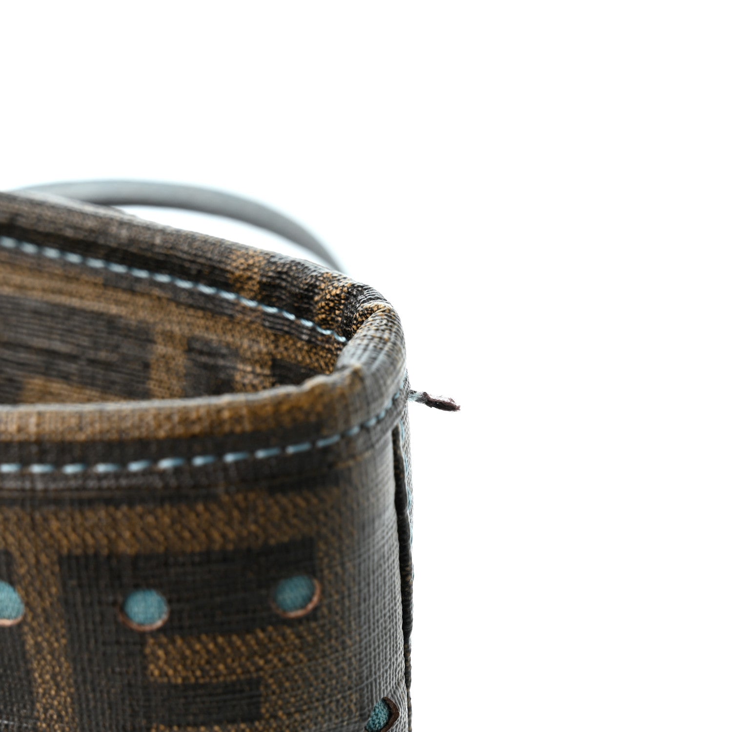 Zucca Spalmati Vitello FF Mini Roll Tote Tobacco Pavone - Image 12