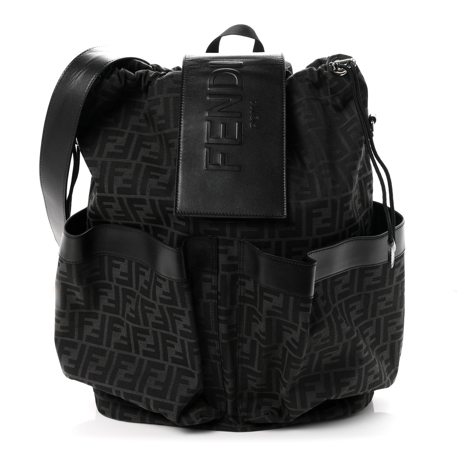 Recycled Fabric Jacquard Vitello Grace FF 1974 Large Fendi Strike Backpack Asfalto