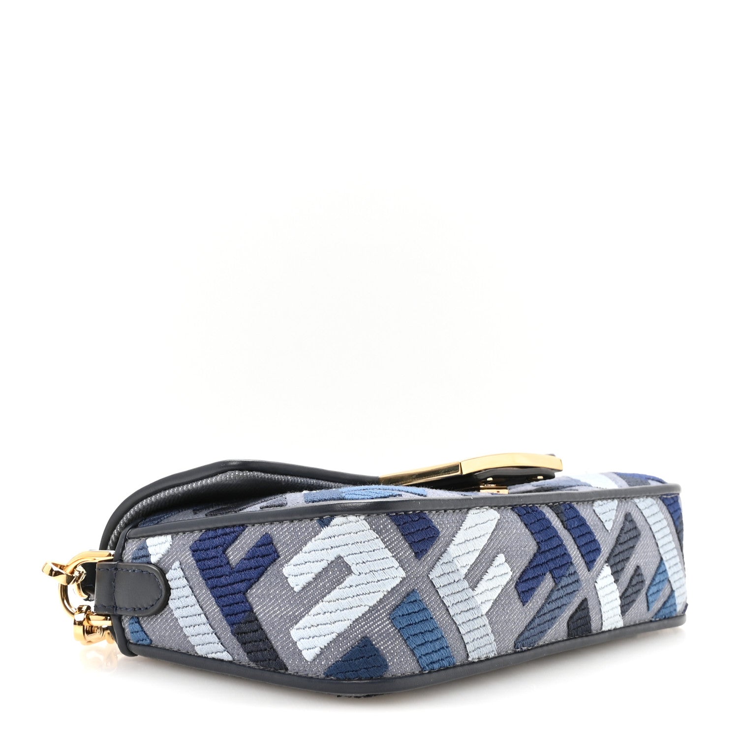 Canvas Vitello King Seta FF Embroidered Mini Baguette Myrtle Multicolor - Image 4
