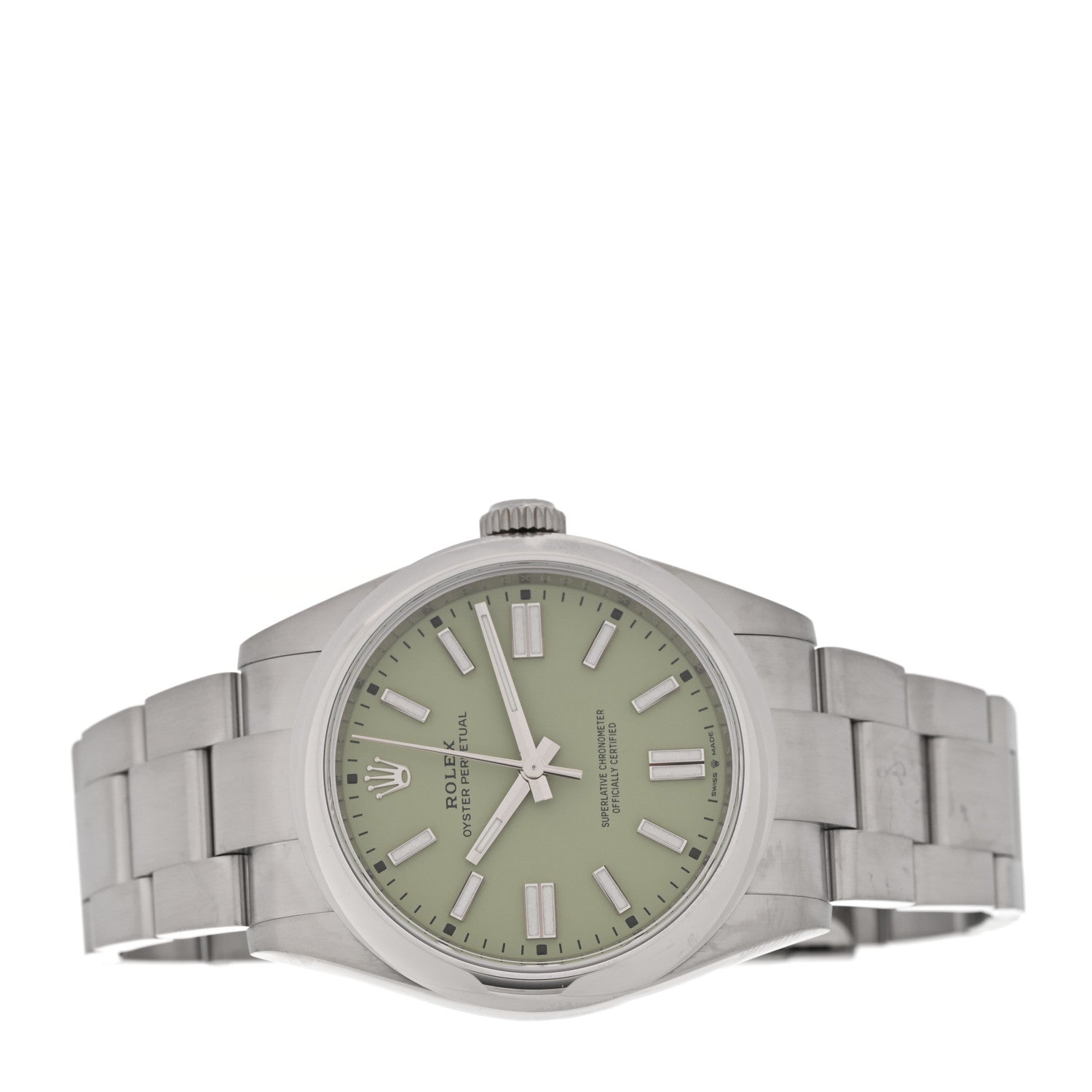 Stainless Steel 41mm Oyster Perpetual Watch Pistachio 134300 - Image 2