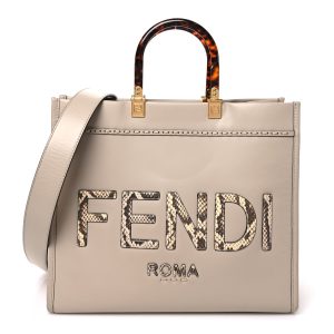 Vitello King Plexiglass Elaphe Python Print Logo Medium Fendi Sunshine Shopper Tote Nuvola Daisy Roccia