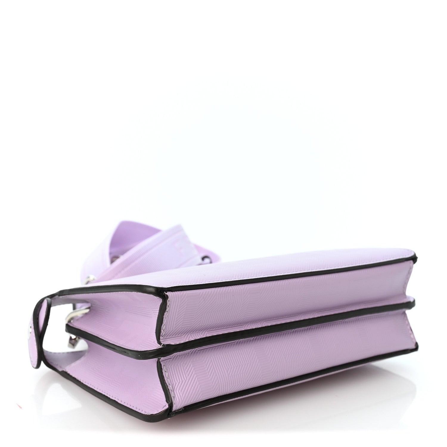 Calfskin Striped Texture FF Peekaboo I See U X Cross Satchel Violetta - Image 4