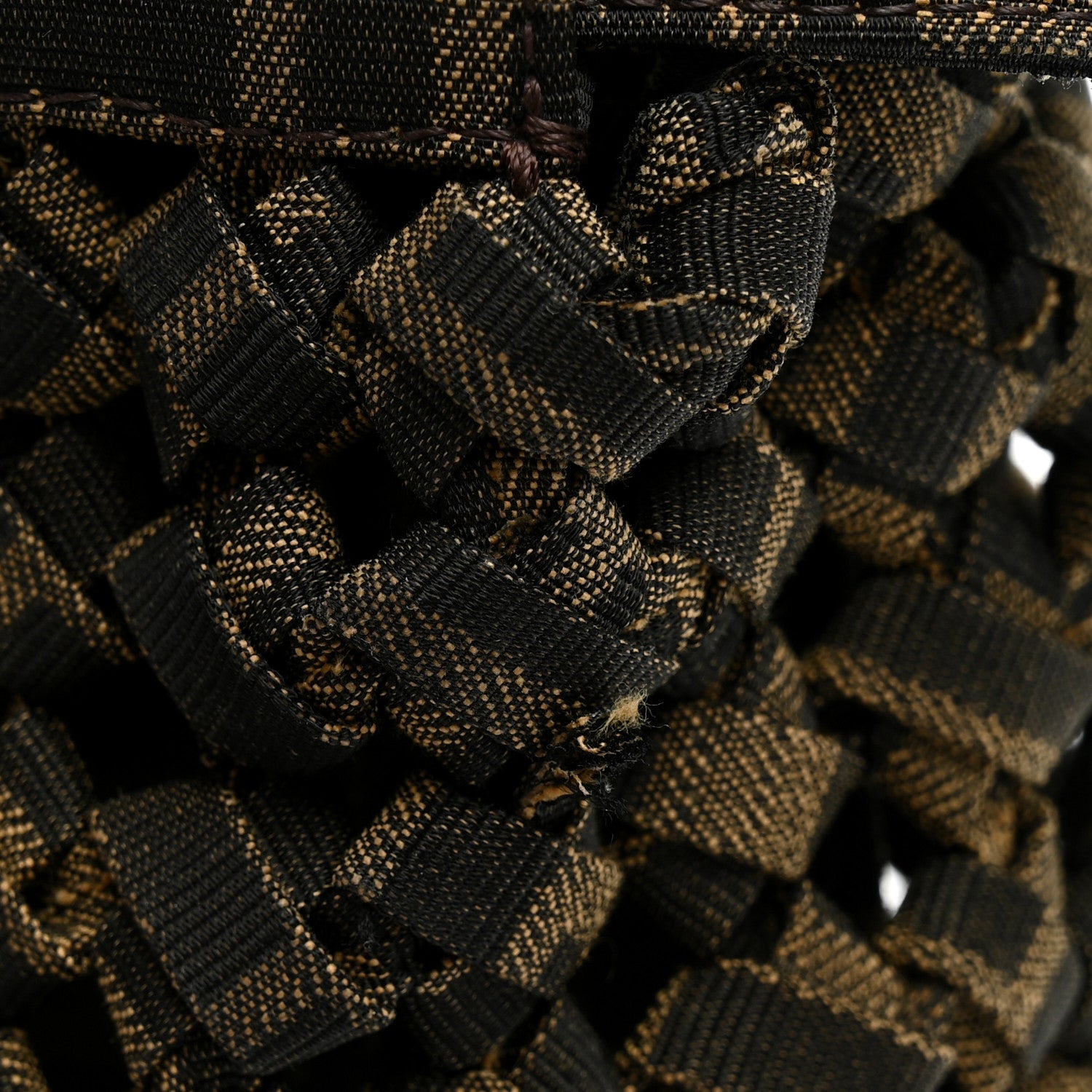 Fabric Jacquard FF 1974 Woven Knotted Mini Peekaboo I SEE U Satchel Tobacco Moro - Image 11