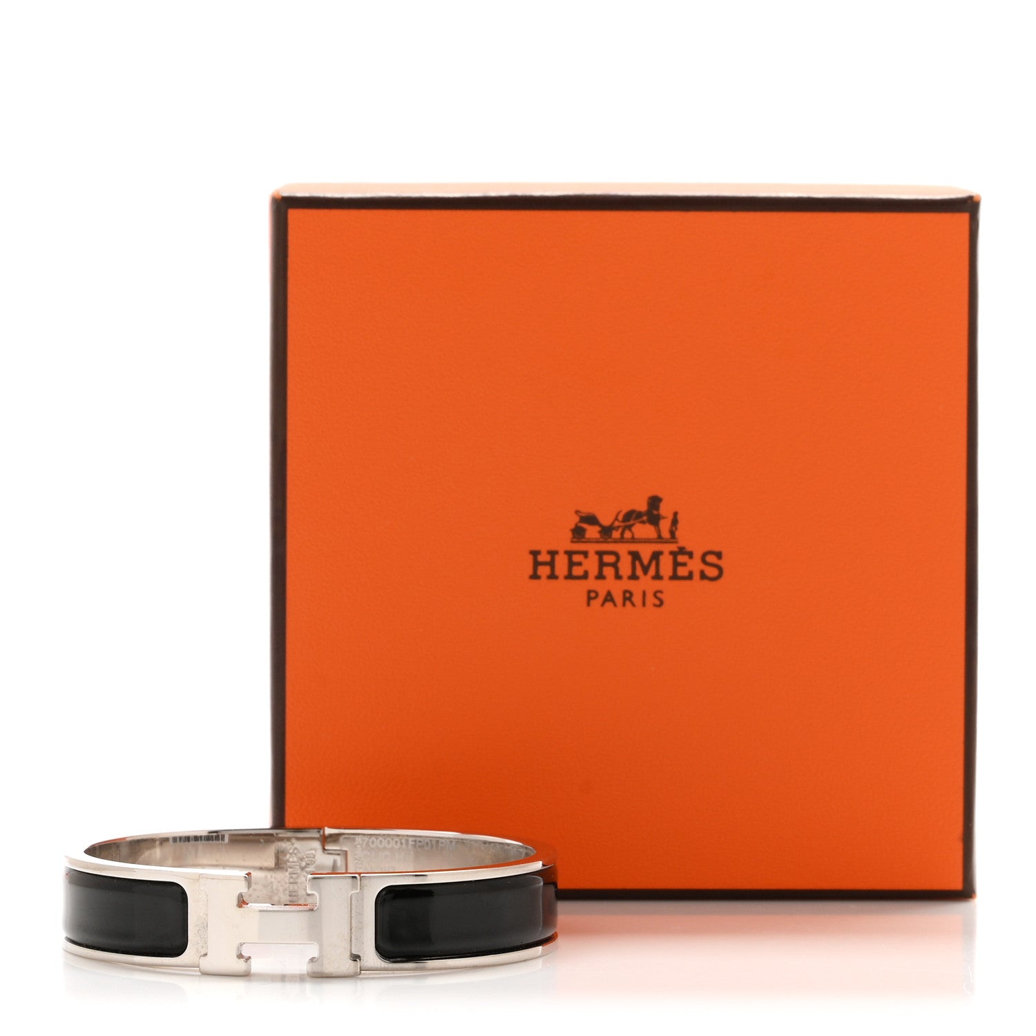 Enamel Narrow Clic Clac H Bracelet PM Black - Image 5