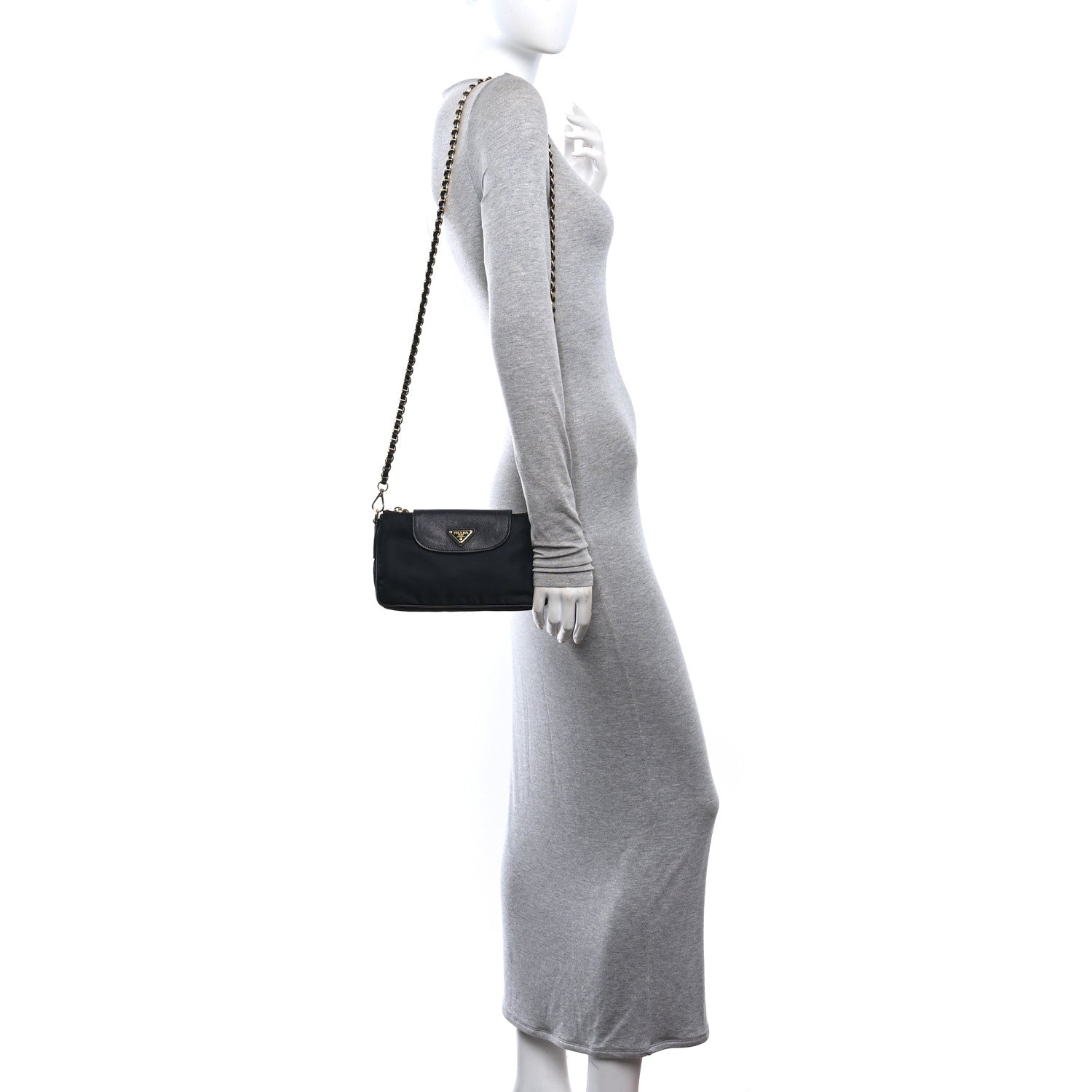 Tessuto Nylon Saffiano Crossbody Bag Black - Image 2