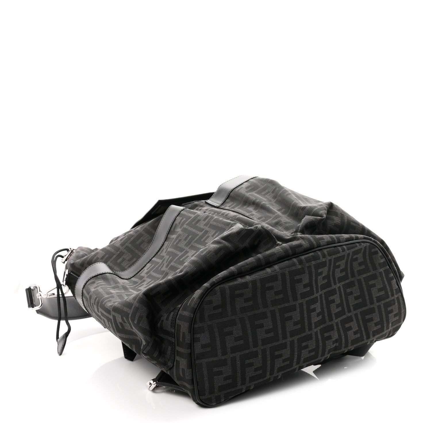 Recycled Fabric Jacquard Vitello Grace FF 1974 Large Fendi Strike Backpack Asfalto - Image 4
