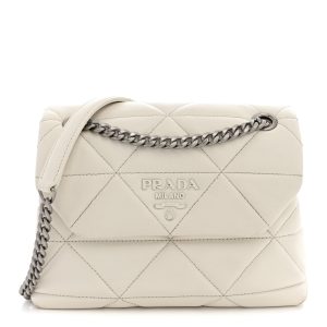Nappa Triangle Stitched Small Spectrum Bag White