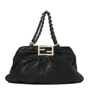 Crinkled Lambskin Mia Tote Black