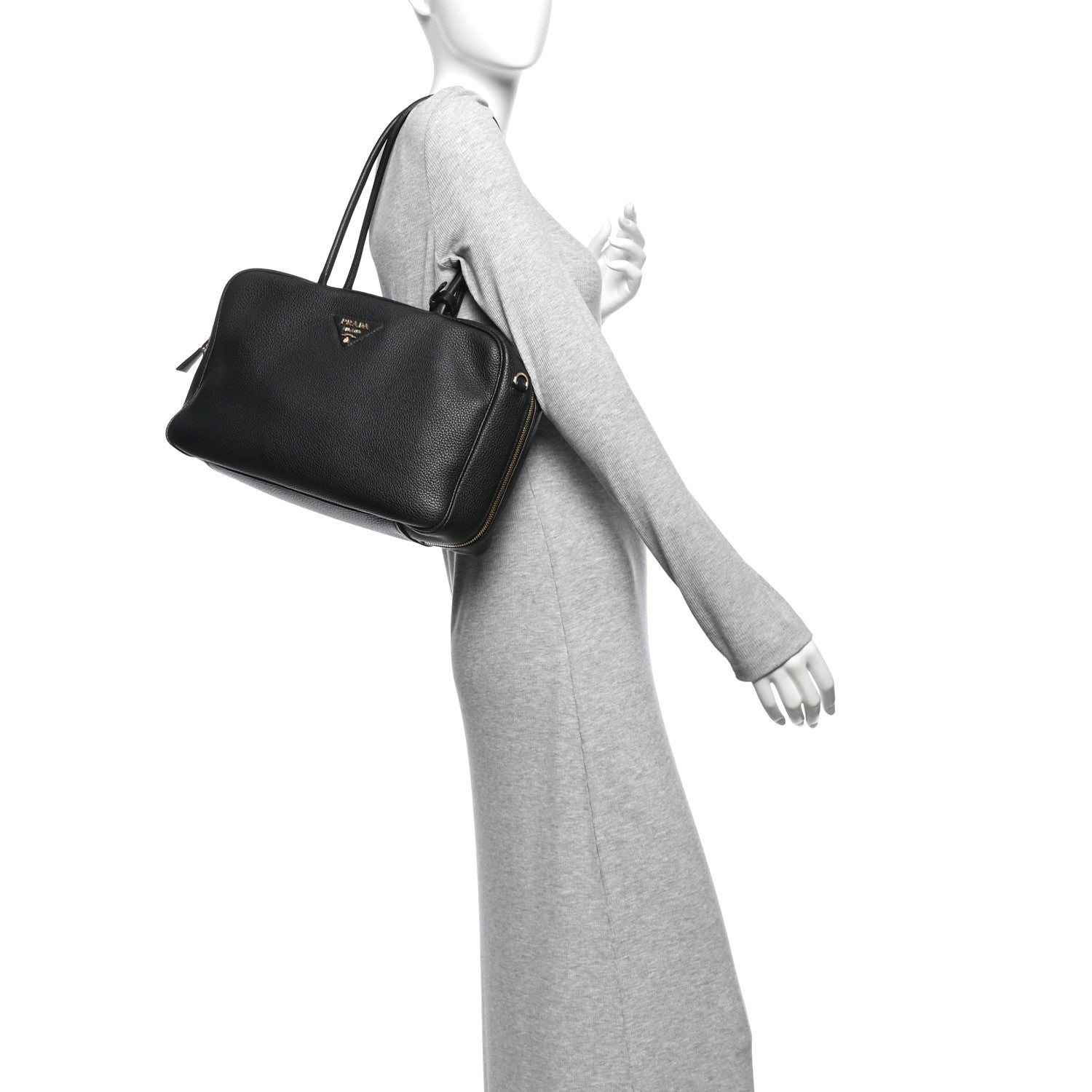 Vitello Daino Large Top Handle Bag Black - Image 2