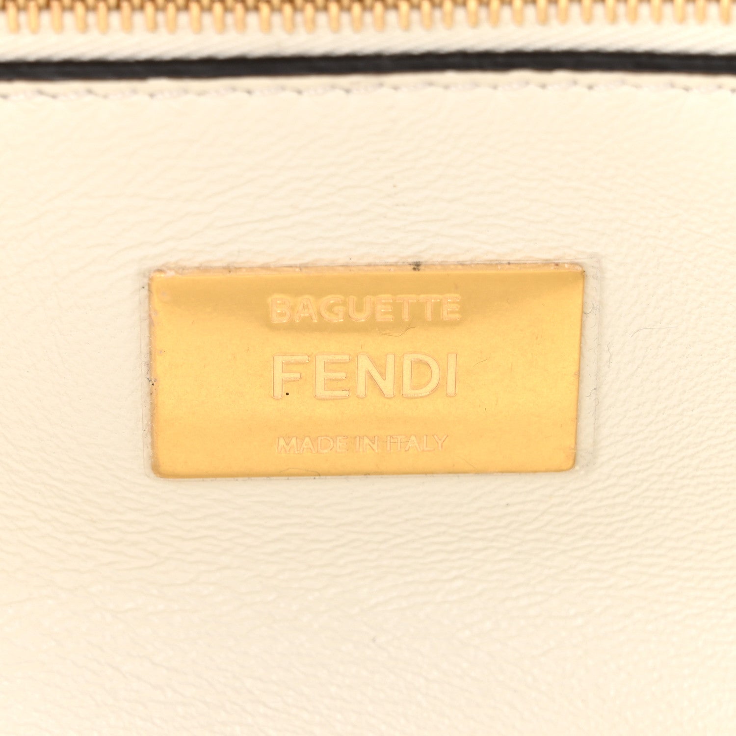 Nappa Small FF Embossed Midi Chain Baguette White - Image 6