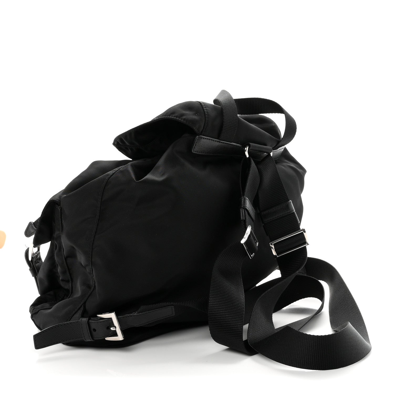 Re-Nylon Saffiano Medium Backpack Black - Image 4