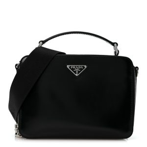 Spazzolato Medium Brique Crossbody Bag Black