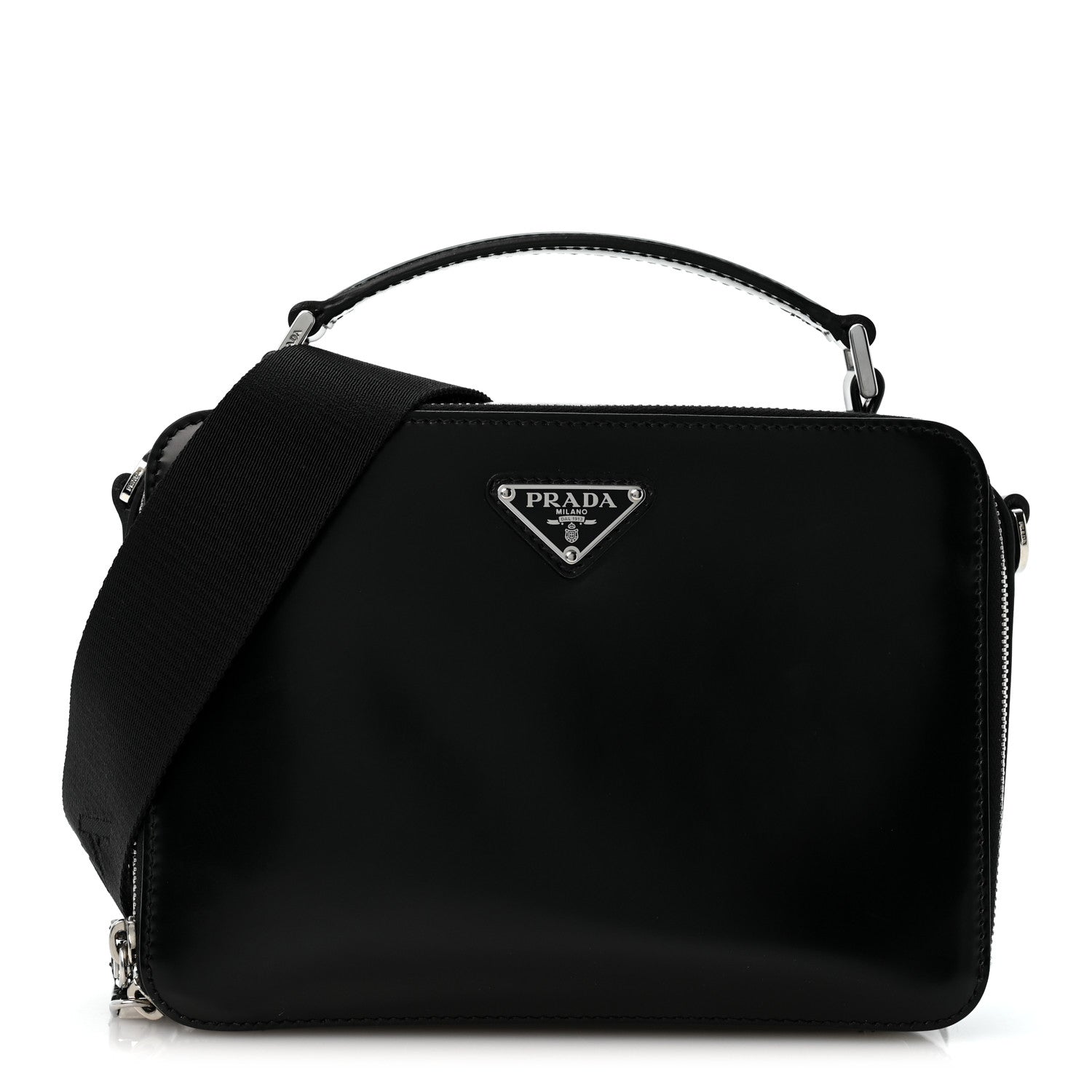 Spazzolato Medium Brique Crossbody Bag Black