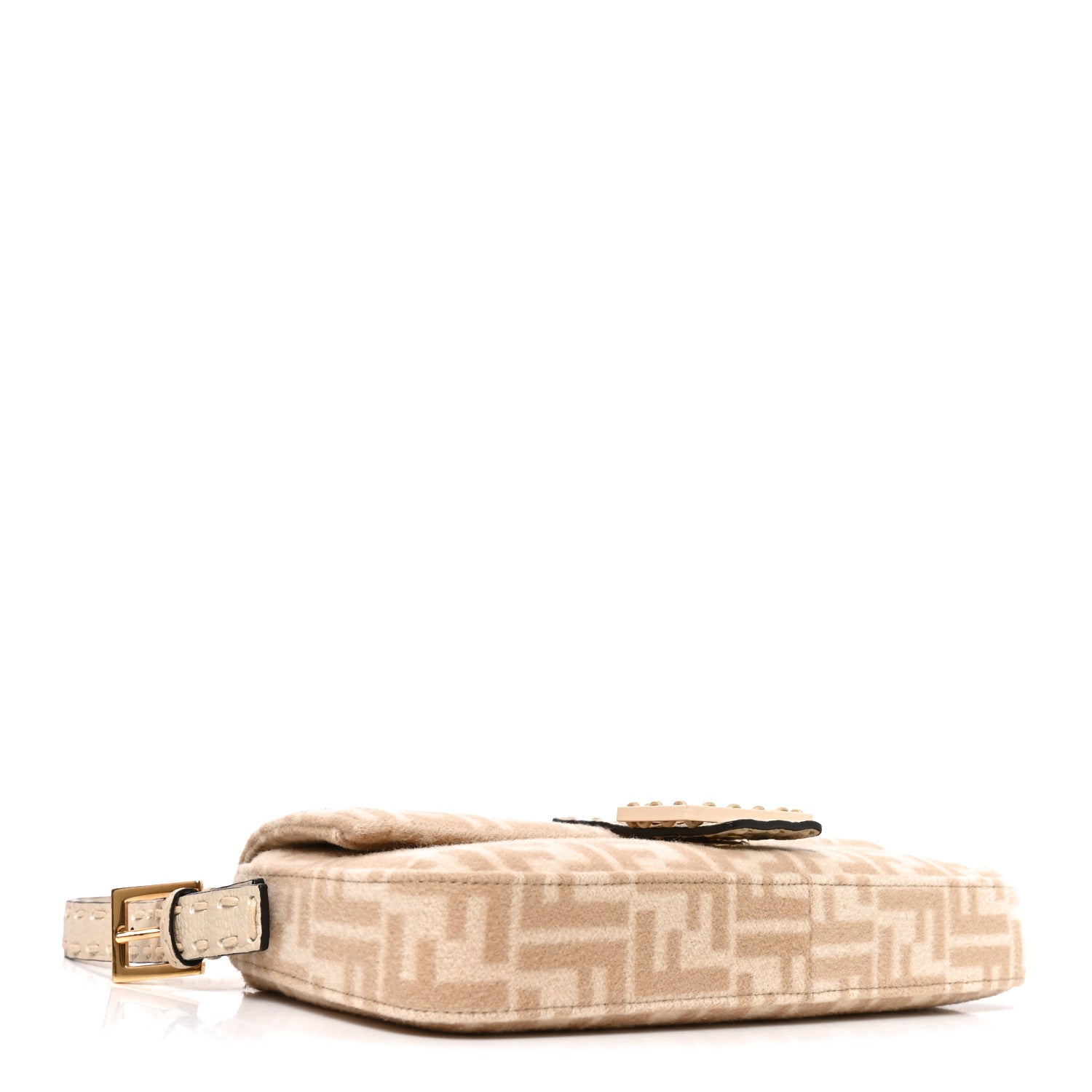 Wool Cuoio Romano Selleria FF 1974 Baguette 1997 Beige Cammello Camelia - Image 4