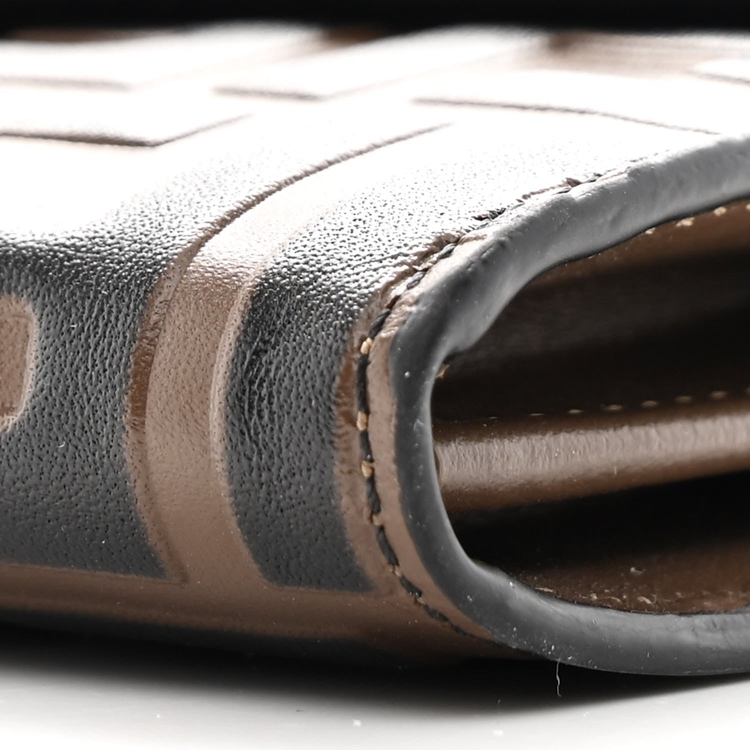 Vitello Soft F is Fendi Bi-Color FF 1974 Embossed Continental Envelope Wallet On Chain Maya Black - Image 11