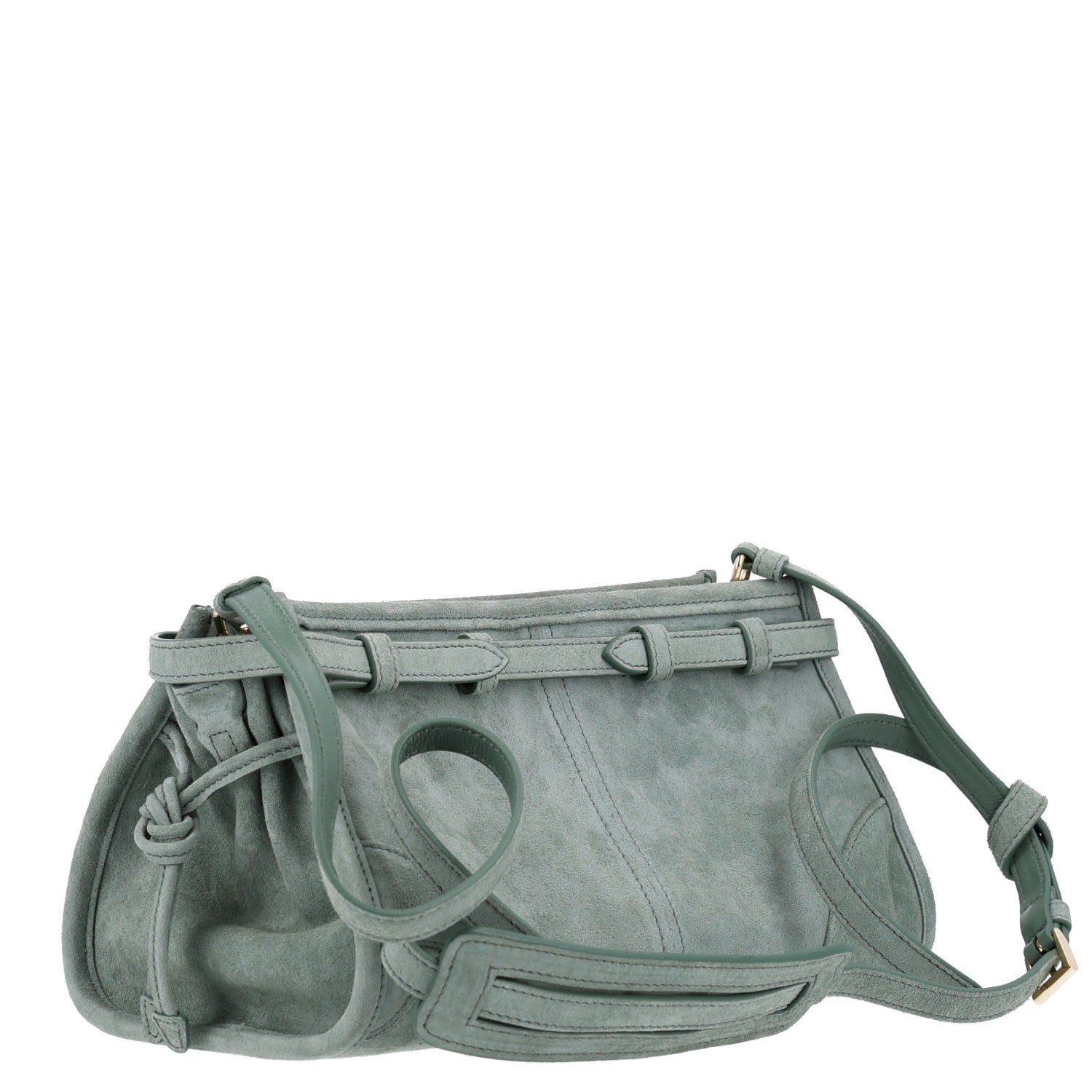 Scamosciato Triangle Small Bonnie Shoulder Bag Salvia - Image 3