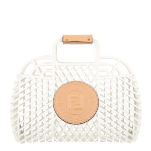 Recycled Plastic Vitello Liberty Matte Medium Fendi Basket White Ice Miele Scuro