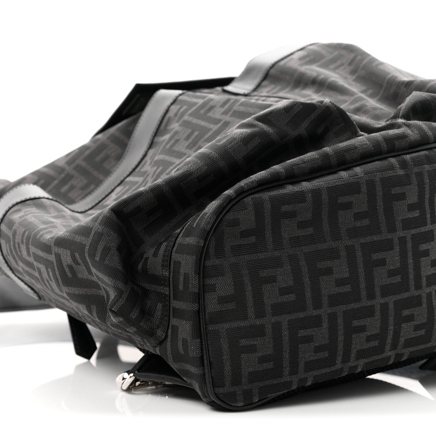 Recycled Fabric Jacquard Vitello Grace FF 1974 Large Fendi Strike Backpack Asfalto - Image 9