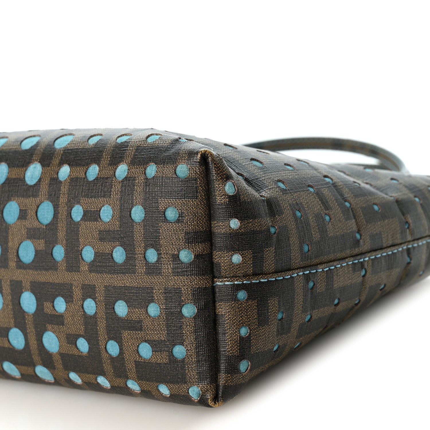 Zucca Spalmati Vitello FF Mini Roll Tote Tobacco Pavone - Image 10
