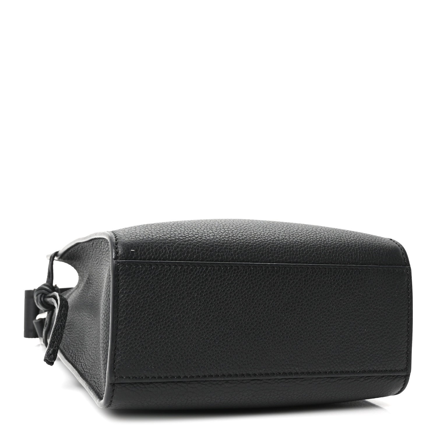 Vitello Cher Logo Embossed Mini Go To Shopper Tote Black - Image 4