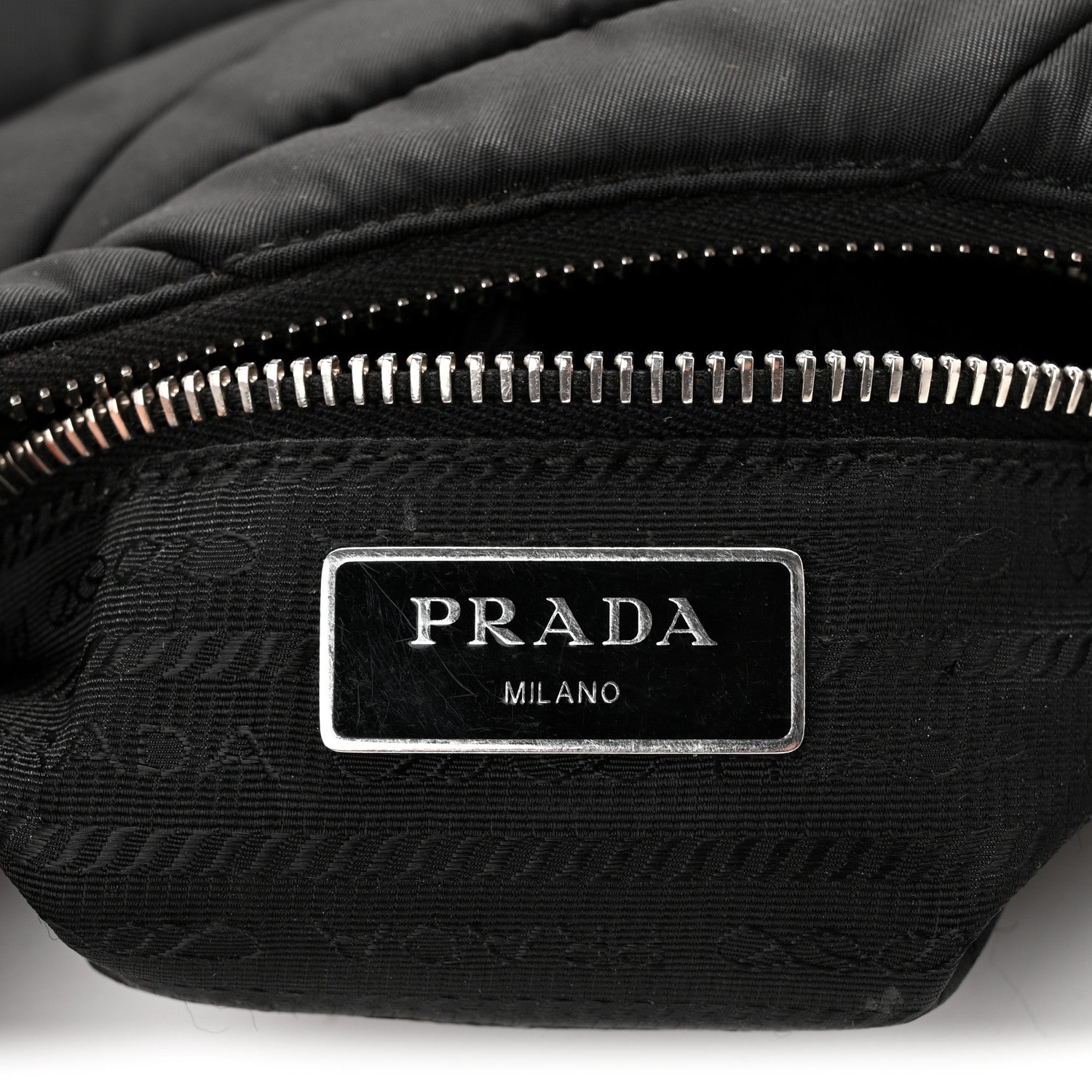 Re-Nylon Triangle Padded Patchwork Shoulder Bag Black - Image 6