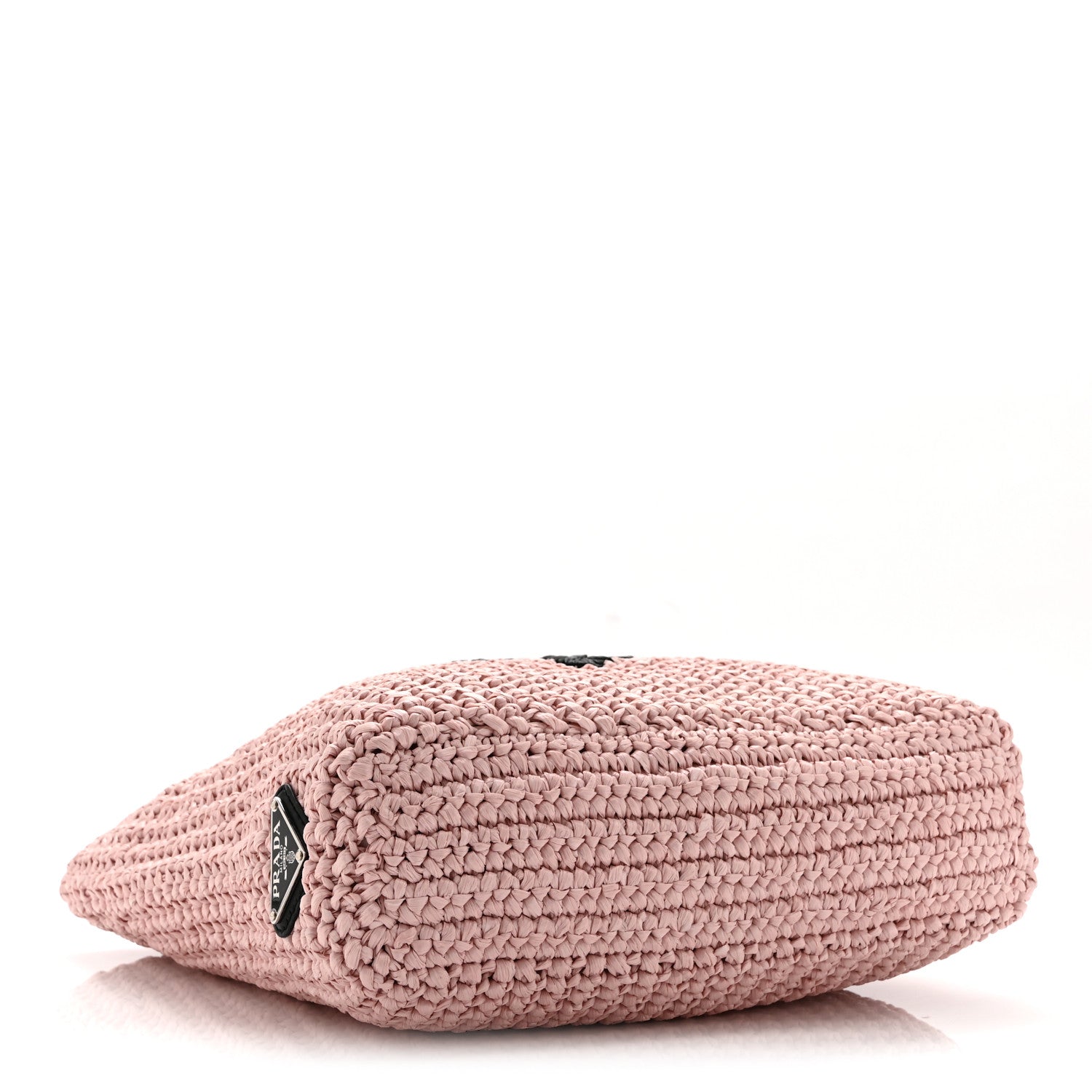 Yarn Raffia Effect Crochet Small Logo Tote Alabastro - Image 4