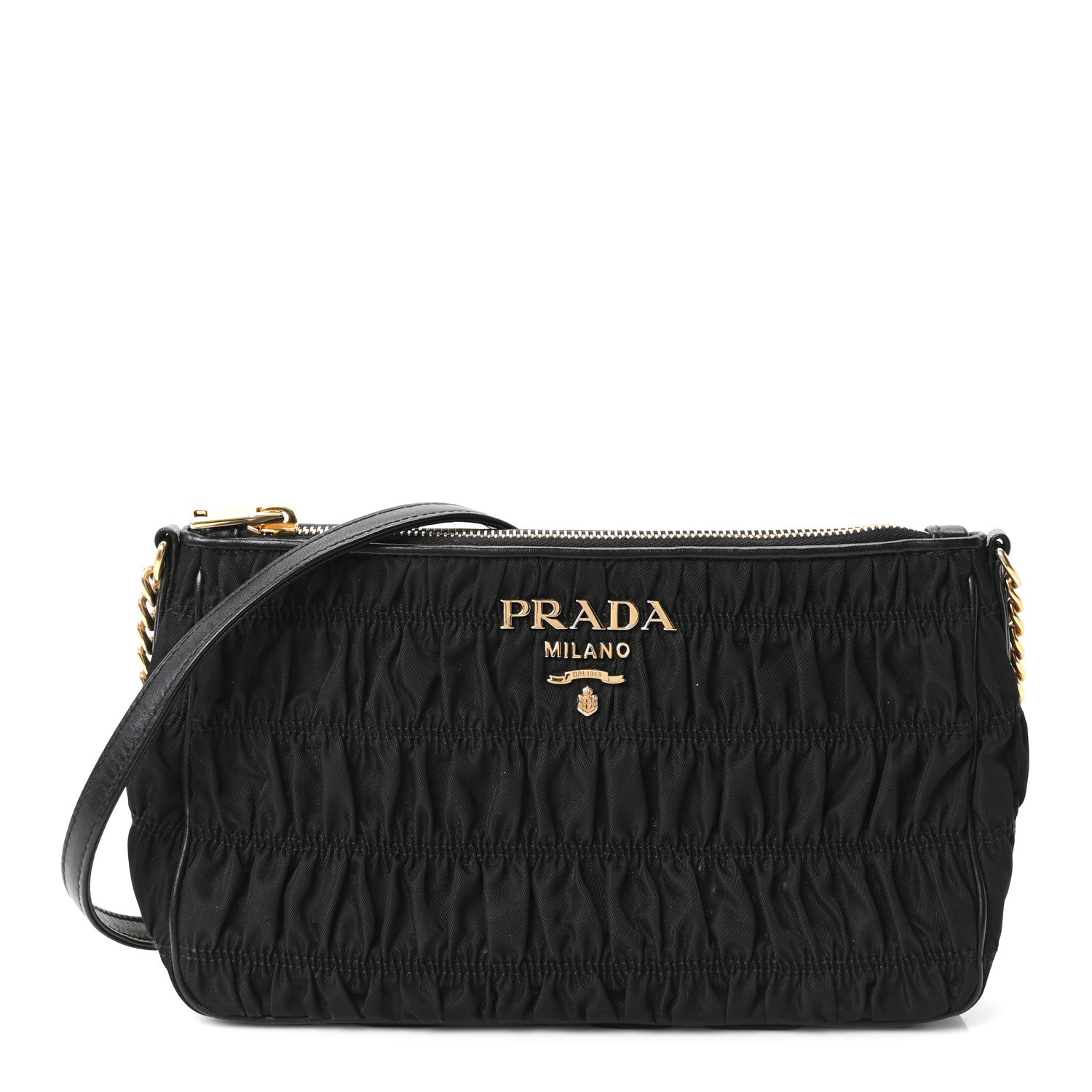 Tessuto Nylon Gaufre Shoulder Bag Black
