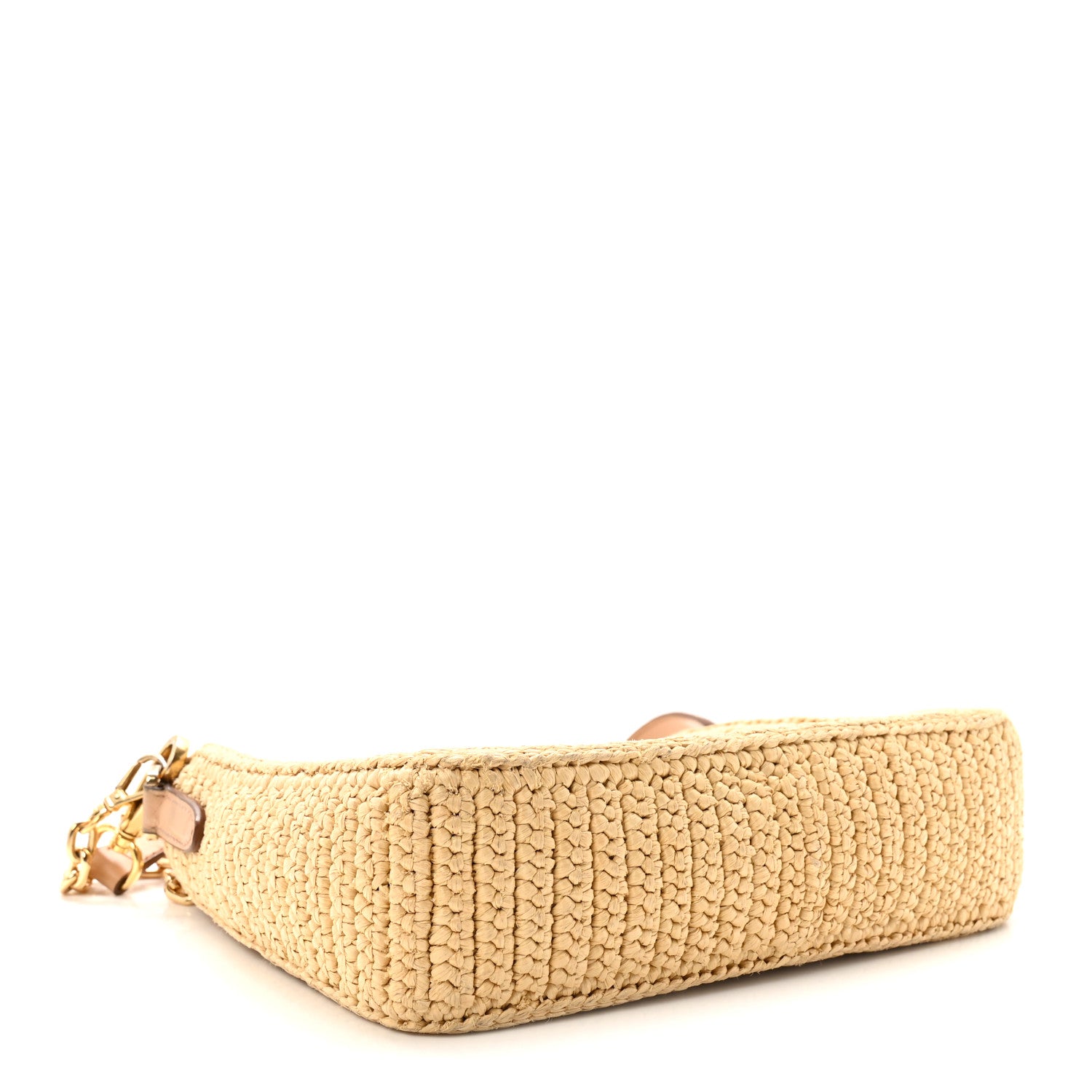 Yarn Raffia Effect Crochet Mini Re-Edition 2000 Shoulder Bag Naturale - Image 4