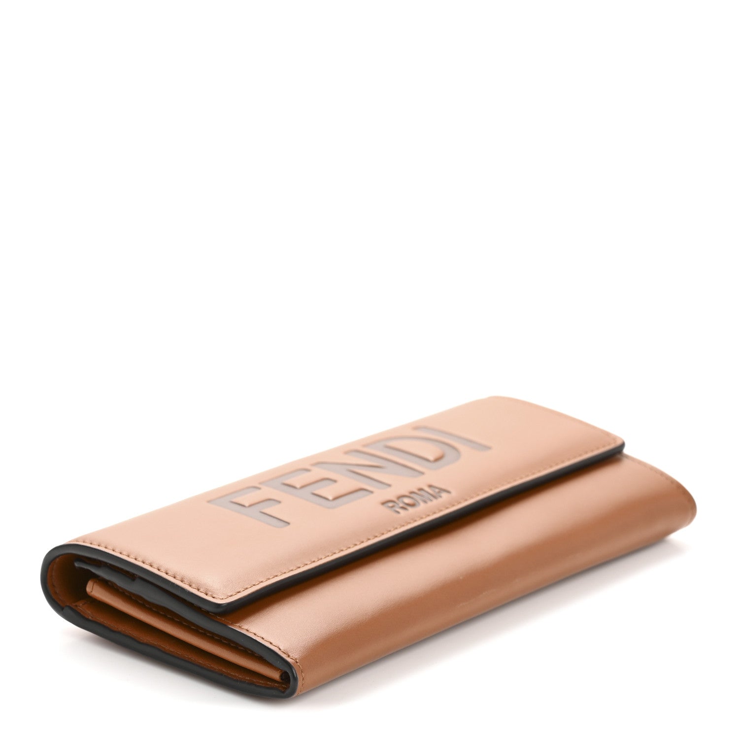 Vitello King Tamponato Logo Embossed Continental Wallet Cuoio - Image 4
