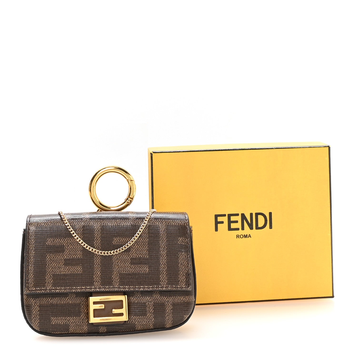 Glazed Fabric FF 1974 Nano Baguette Charm Mogano Panna - Image 10