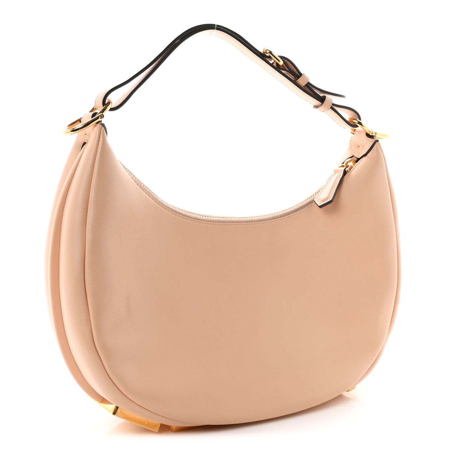 Vitello Grace Matte Small Fendigraphy Hobo Bag Light Rose - Image 3