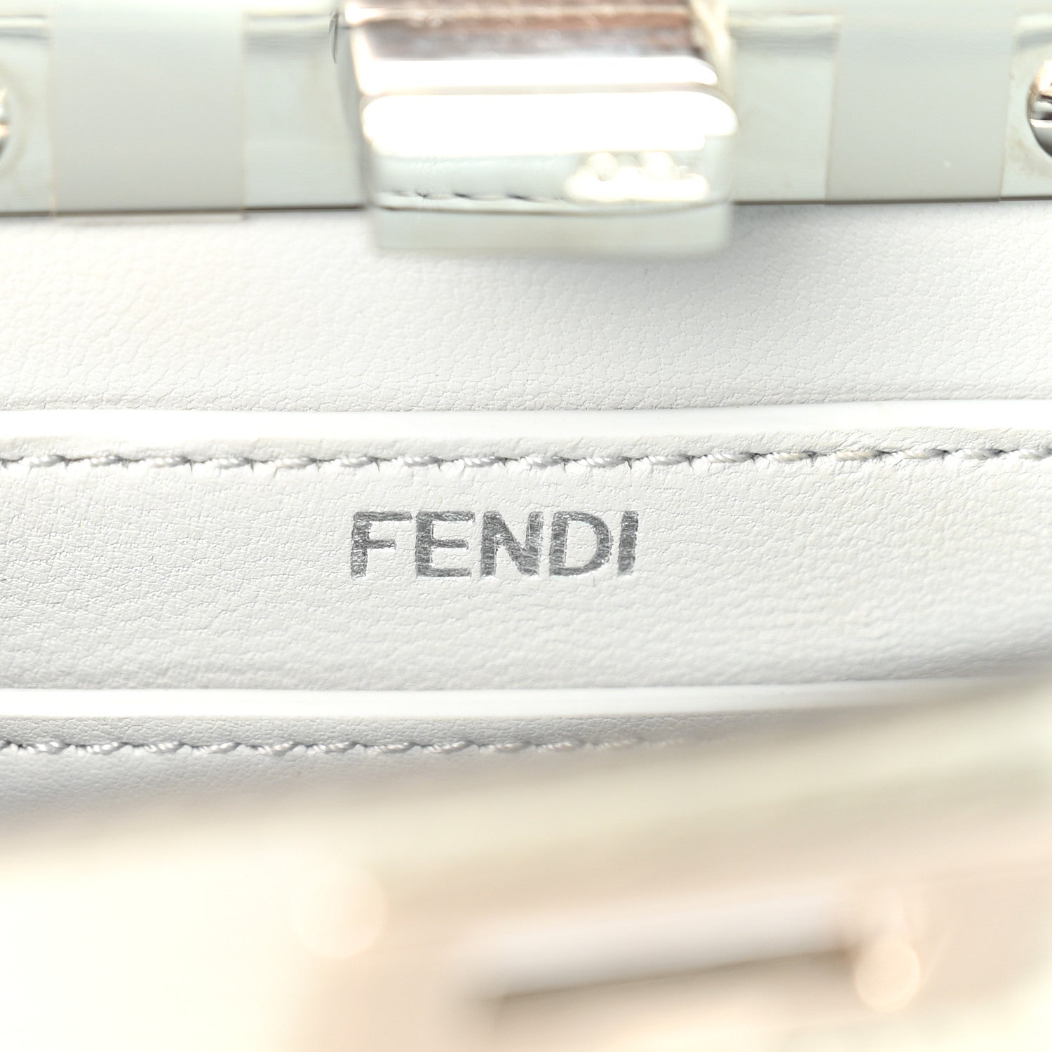 Metallic Karung Graduated Effect Petite Peekaboo I SEE U Satchel Grigio - Image 6