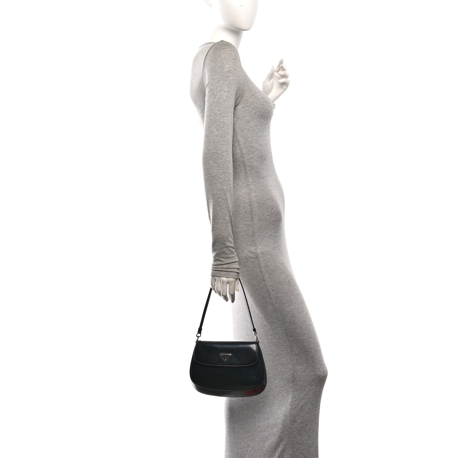 Spazzolato Cleo Flap Shoulder Bag Black - Image 2