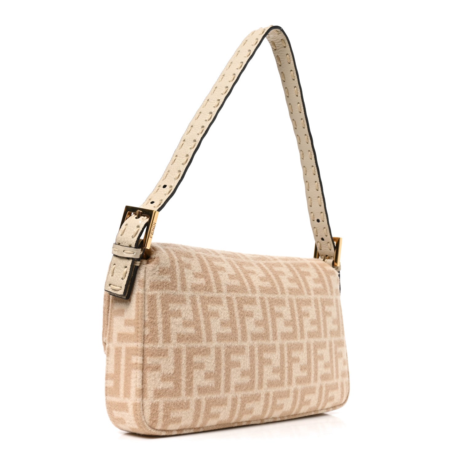 Wool Cuoio Romano Selleria FF 1974 Baguette 1997 Beige Cammello Camelia - Image 3