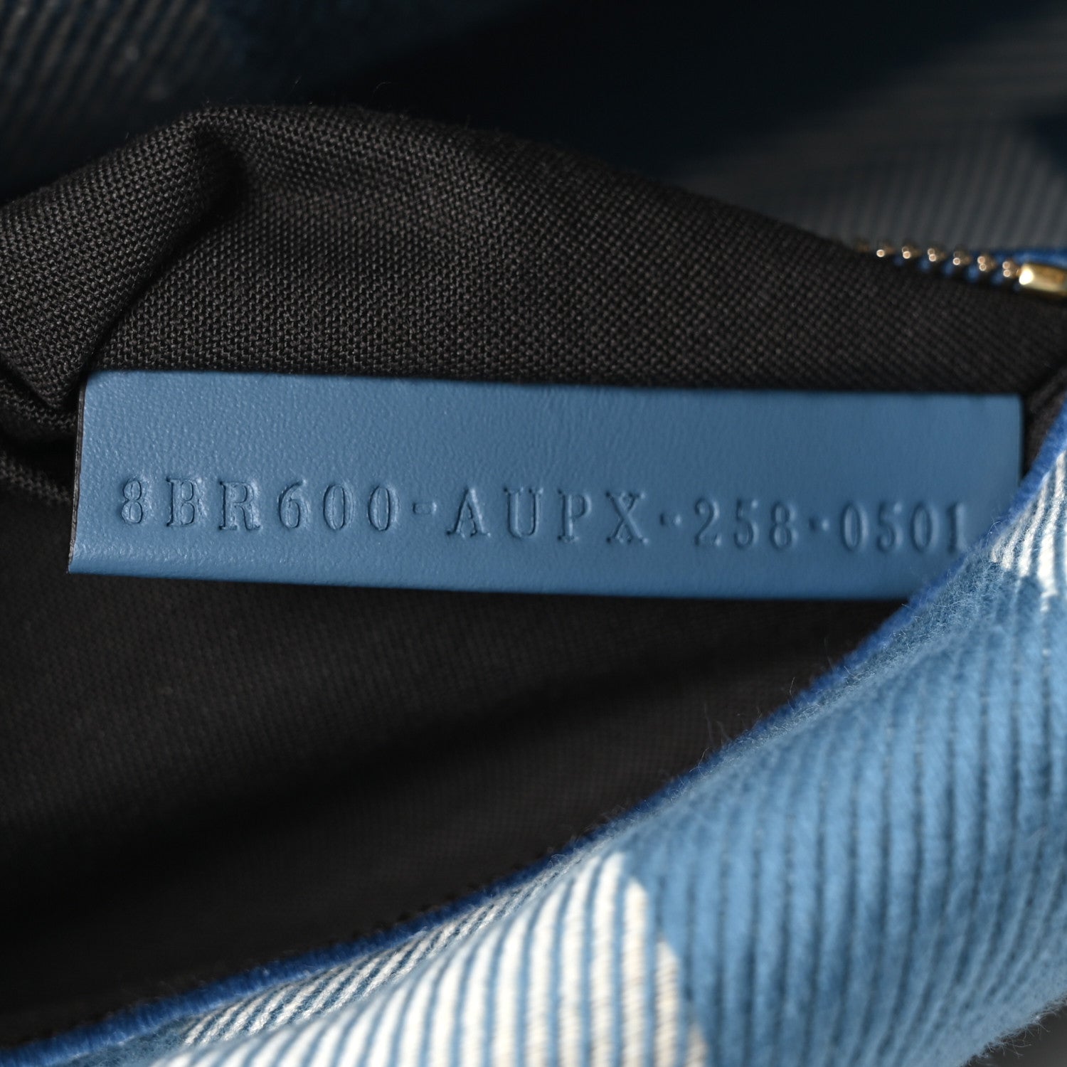 Denim Effect Fabric Jacquard FF Vitello Grace Mamma Baguette Blue - Image 8