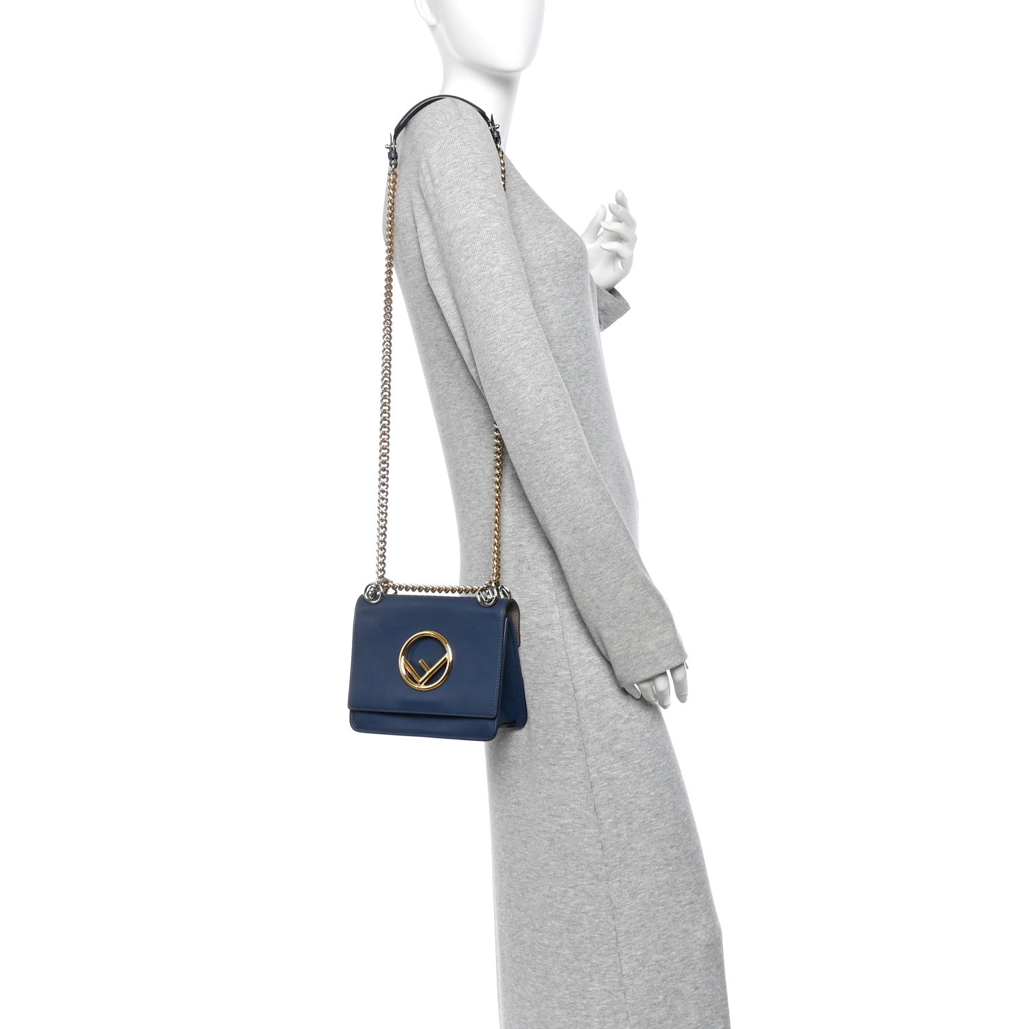 Vitello Century Opaco F is Fendi Small Kan I Shoulder Bag Nebula - Image 2