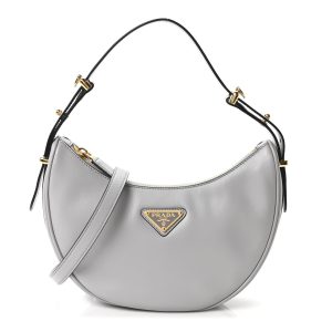 Soft Calfskin Arque Shoulder Bag Ardesia