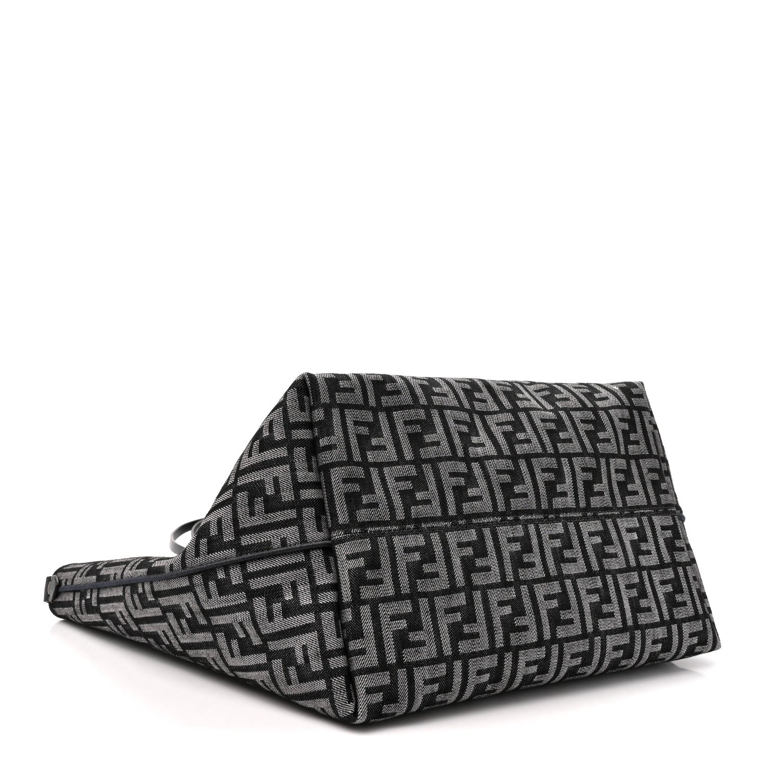 Chenille Vitello Santa Barbara FF Large Roll Reversible Shopping Tote Grigio Notte Flamingo - Image 4