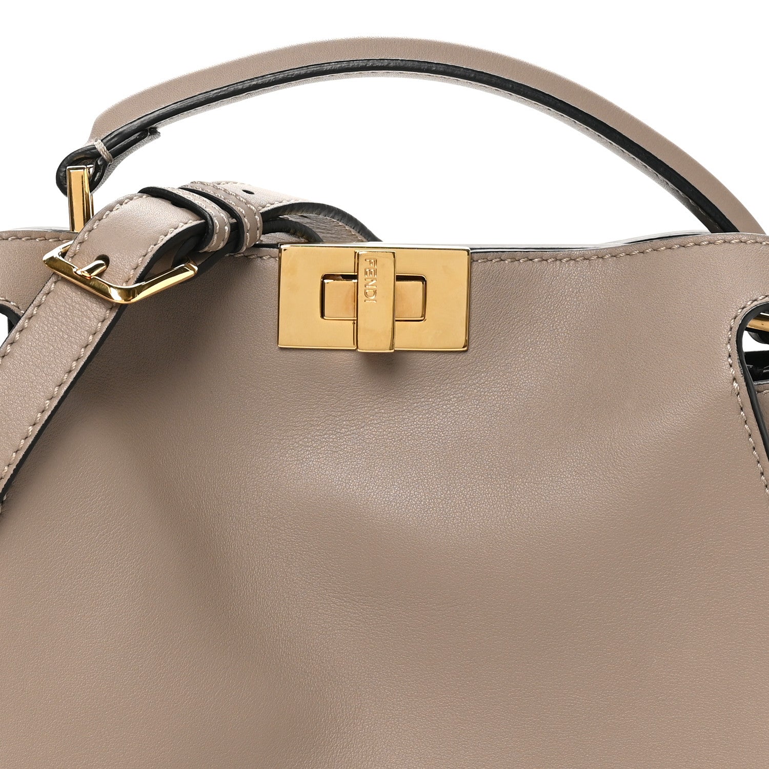 Vitello Tahiti Burro Medium Peekaboo Iconic Essentially Satchel Tortora Black - Image 7