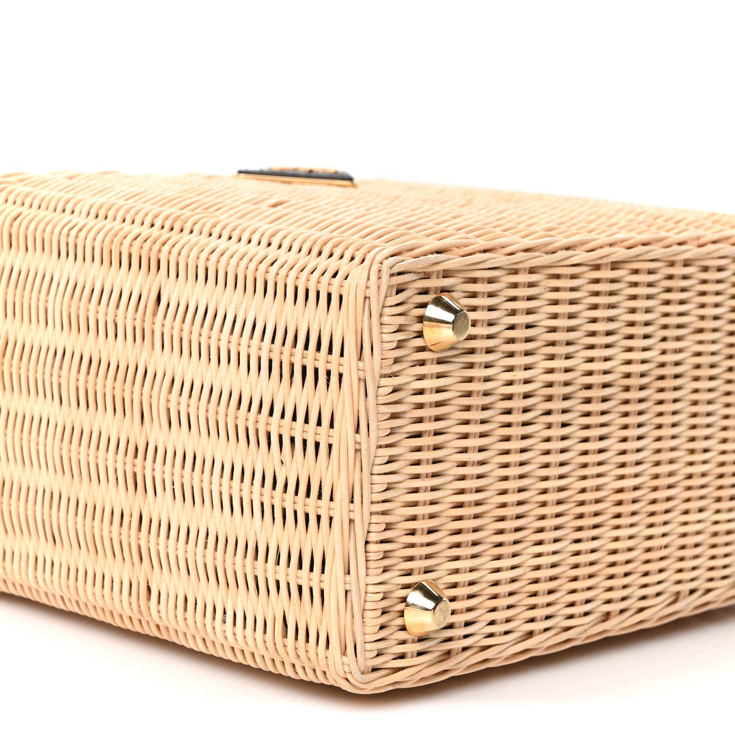Wicker Canvas Tote Naturale Black - Image 9