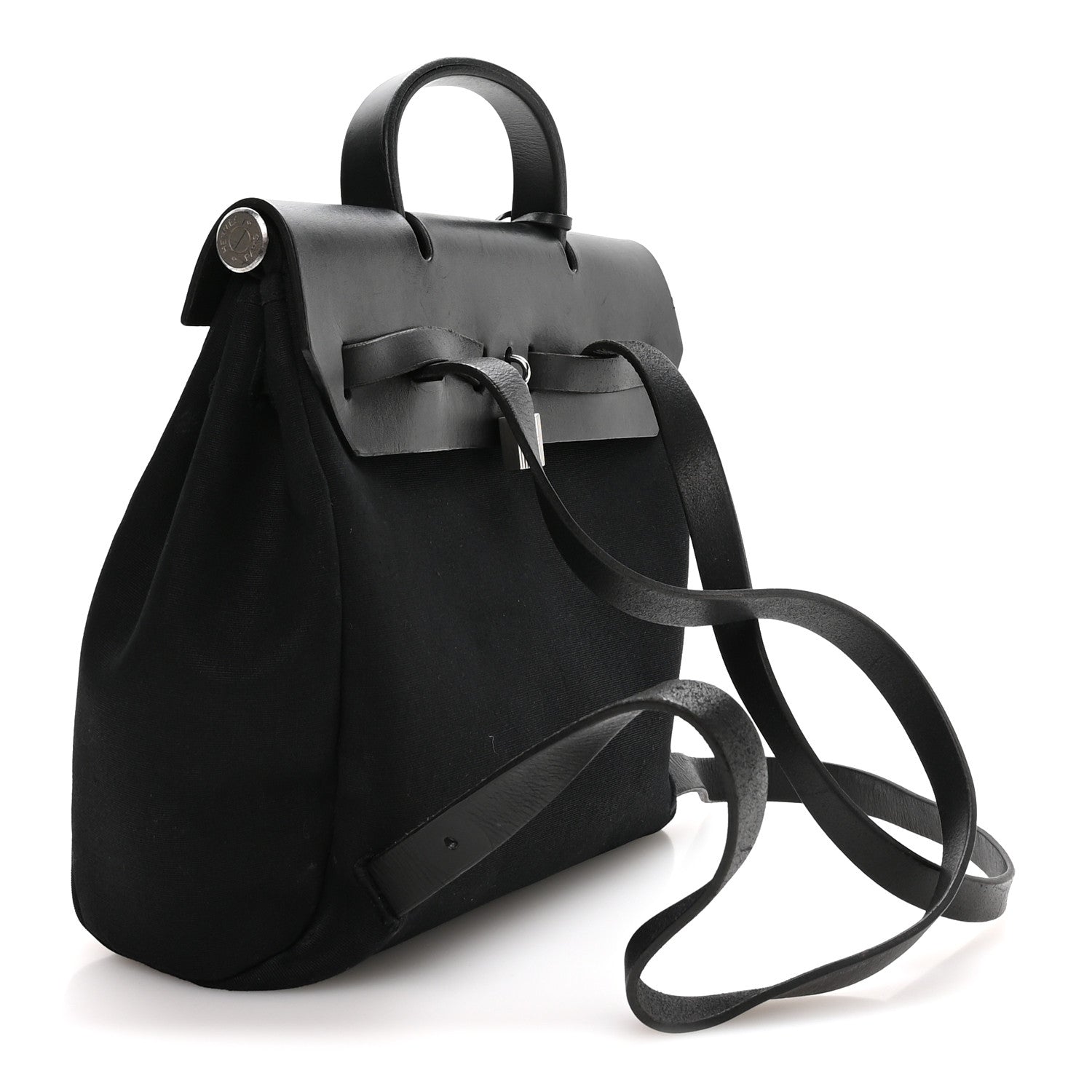 Toile Vache Calfskin Herbag 30 PM Backpack Black - Image 3