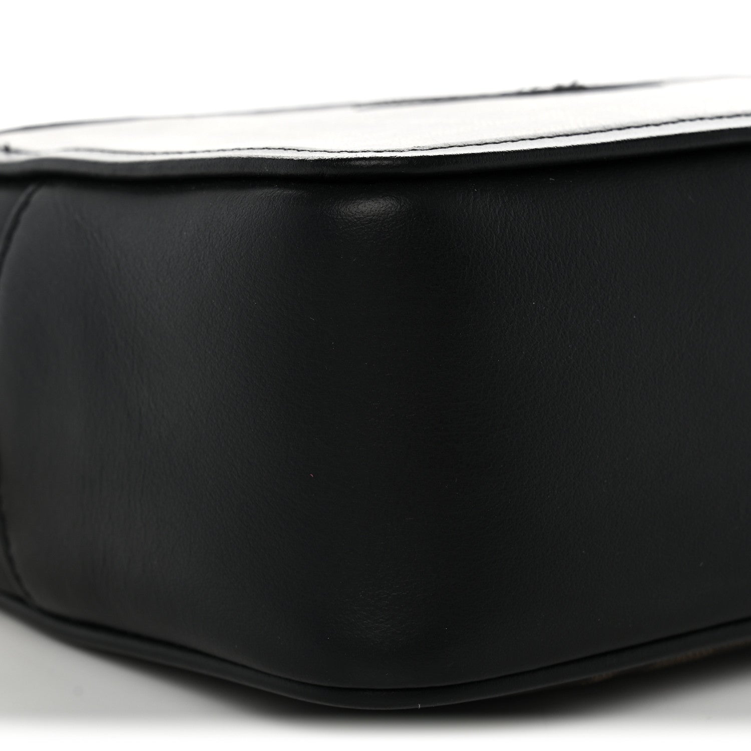 Glazed Fabric Vitello Century FF 1974 Stamp Patch Mini Camera Case Mogano Panna Black - Image 9