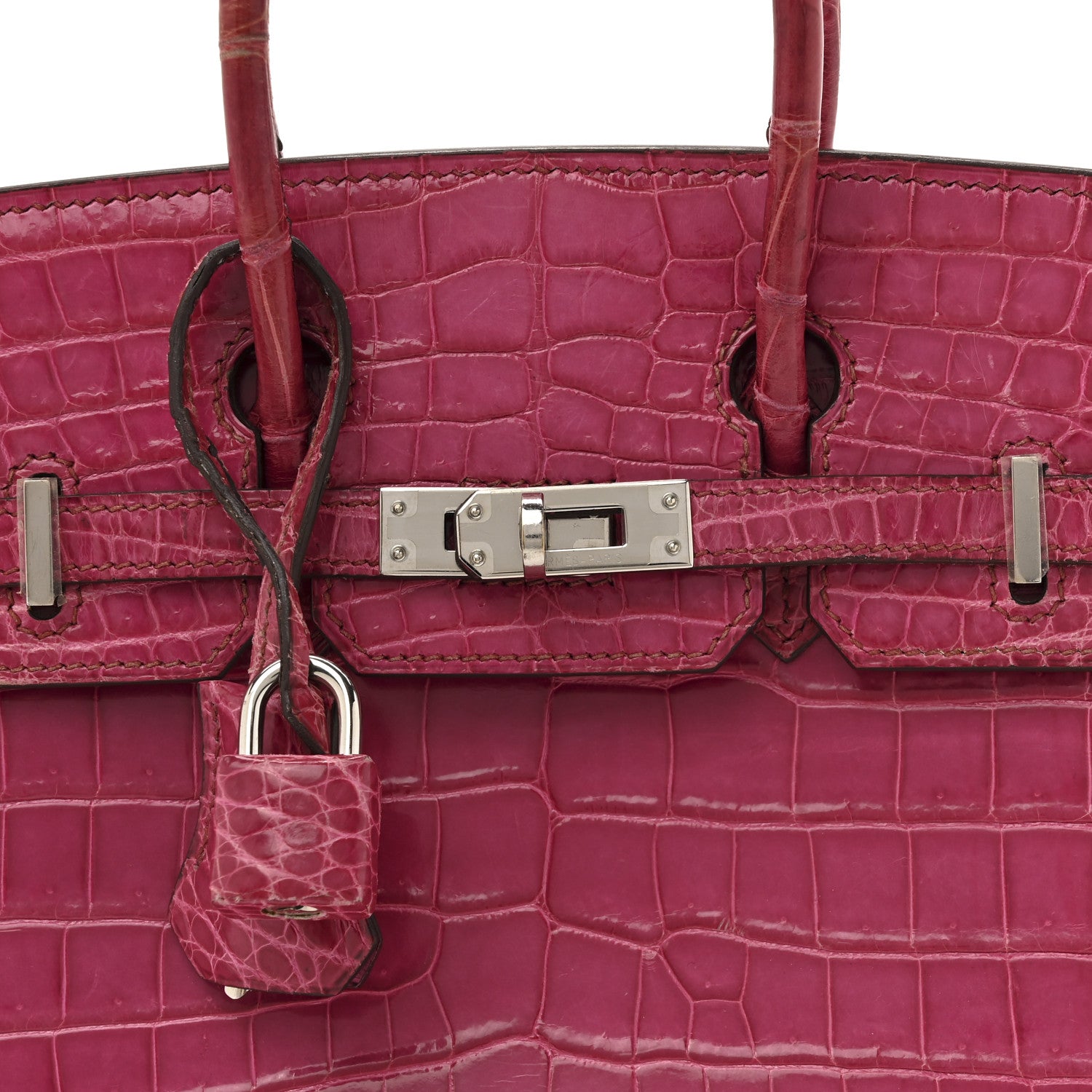 Shiny Niloticus Crocodile Birkin 25 Rose Scheherazade - Image 8