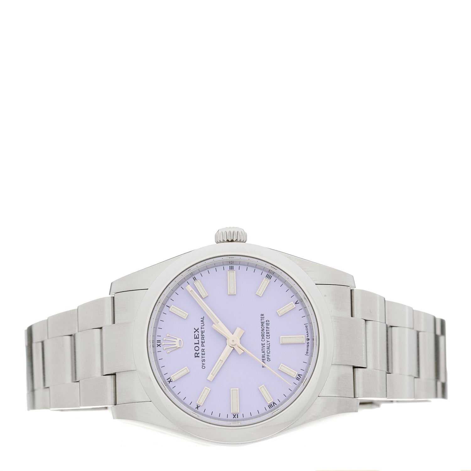 Stainless Steel 34mm Oyster Perpetual Watch Lavender 124200 - Image 2