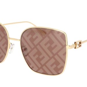 Fendi FE40013U Gold Monogram Mirror Sunglasses