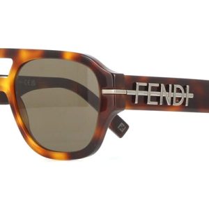 Fendi FE40130F Aviator Sunglasses in Brown