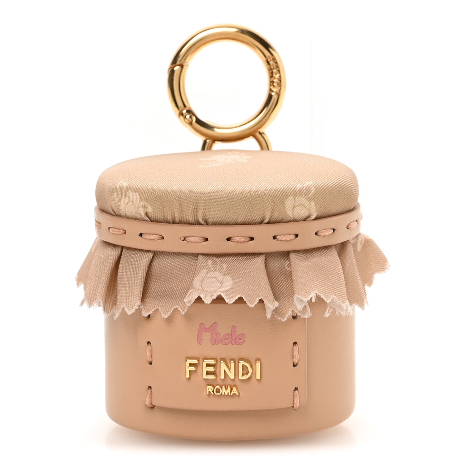 Calfskin Miele Bag Charm Beige