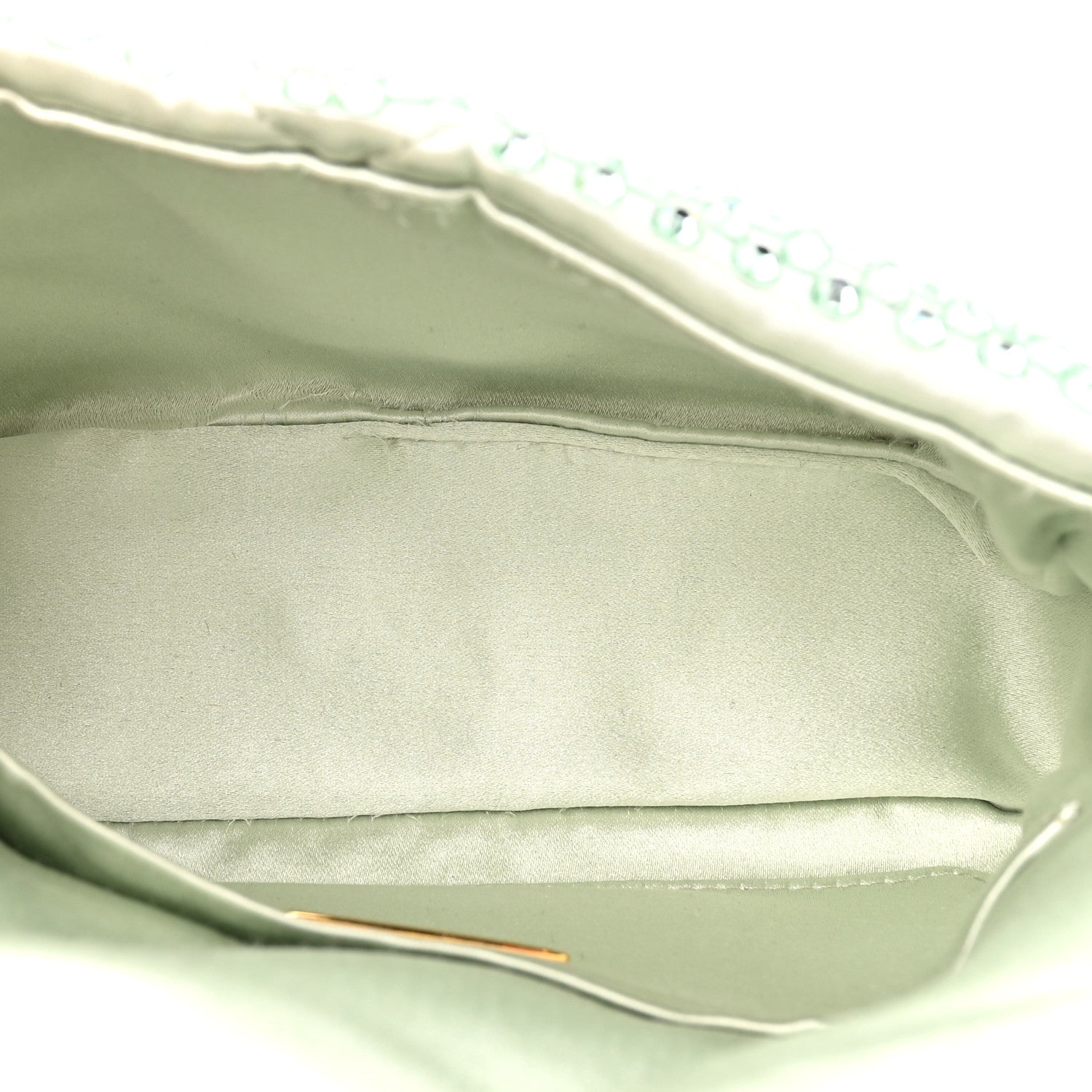 Satin Crystal Mini Bag With Chain Acqua - Image 5