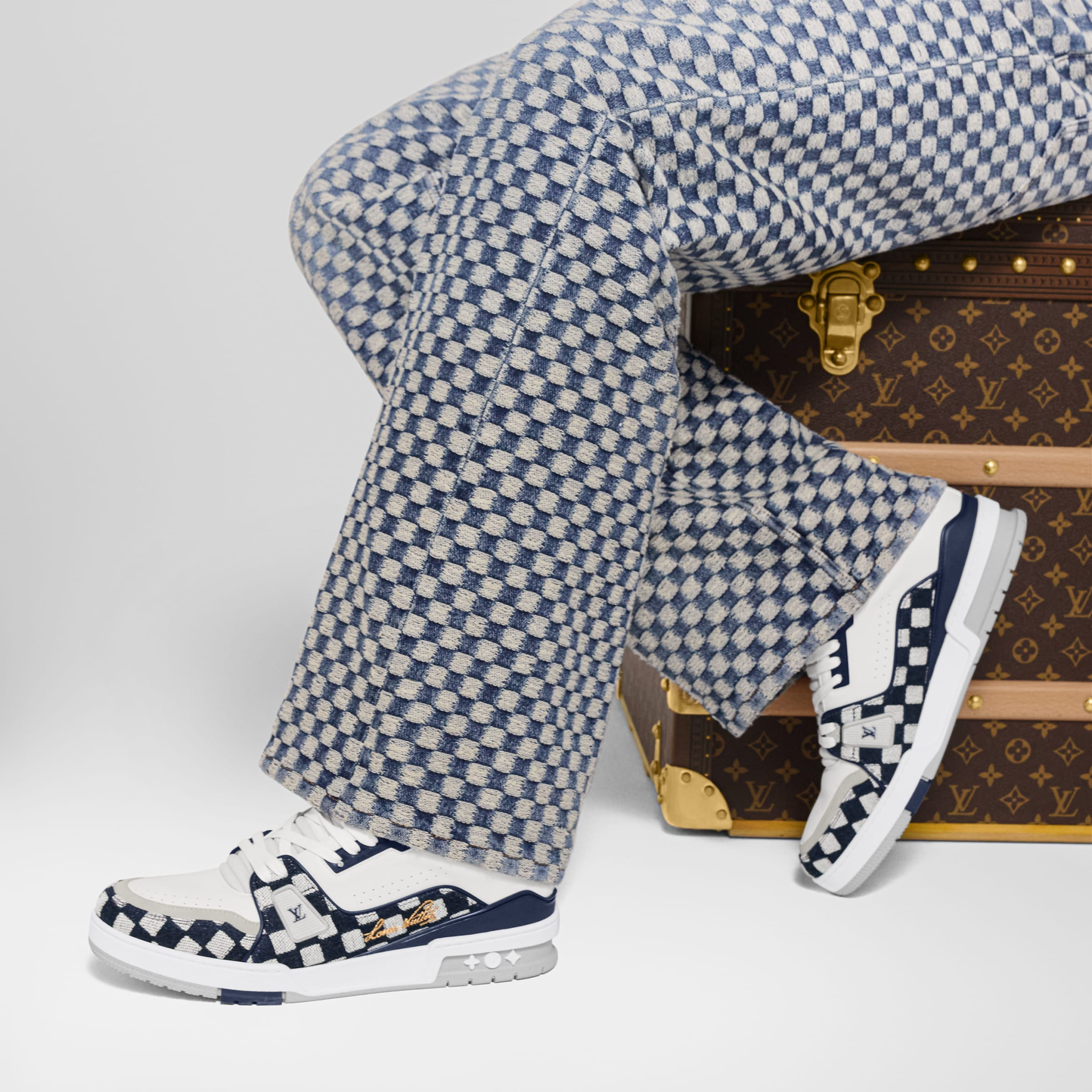 Louis Vuitton Trainer Sneaker Damier Moka Blue - 图片 7