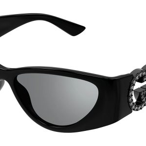 Gucci GG1824S Cat Eye Sunglasses in Black Silver Crystal